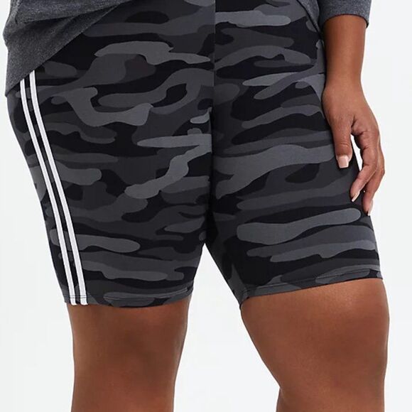 Torrid Side Stripe Bike Short - Camo & White 0X - Picture 5 of 7